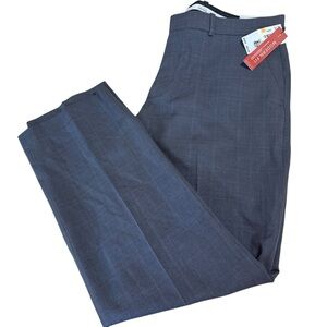 NWT Perry Ellis Modern Fit Folio-Flex Comfort Waistband Size 33x29 Gray Plaid